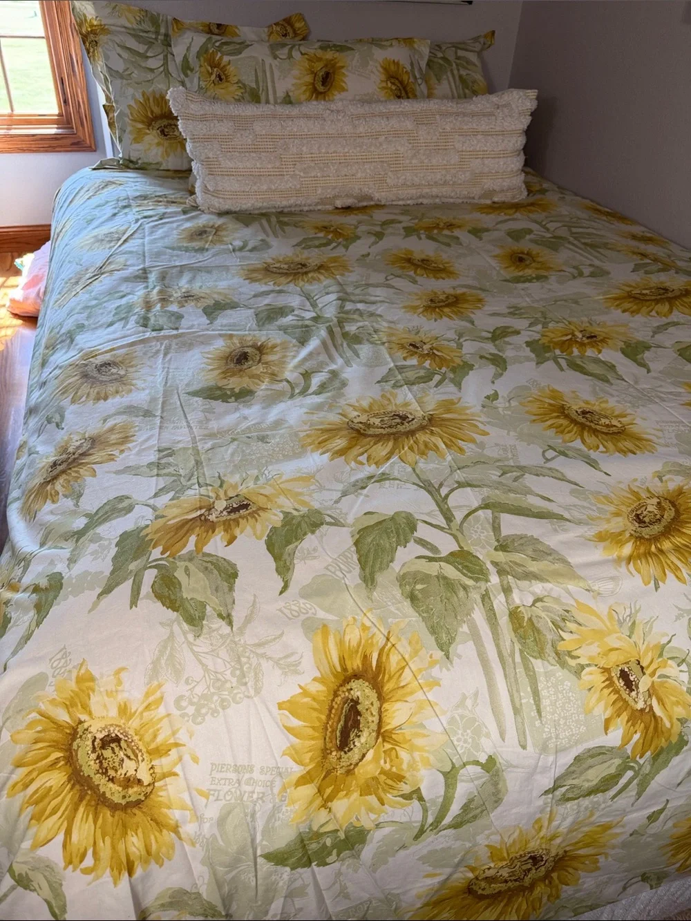 Pottery Barn Sunflower Floral Duvet Cover King Size Set with 3 Shams